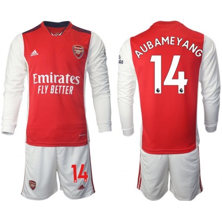 Arsenal Aubameyang 14 Kinder 2021/22 Heim Trikotsatz Langarm (+ Kurze Hosen)